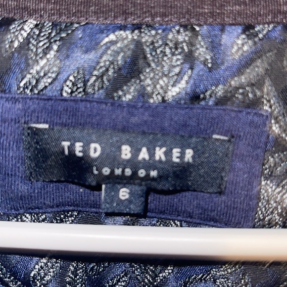 Ted Baker Mens Blue Quarter Zip Sweater Pullover Knit Cotton Size XL 6. X - Picture 5 of 6